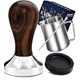 KYONANO Tamper Per Caffè 51 Mm - Acciaio Inox 304 Con Manico In Jacarandà, Per De'Longhi, La Pavoni, Gaggia - 2