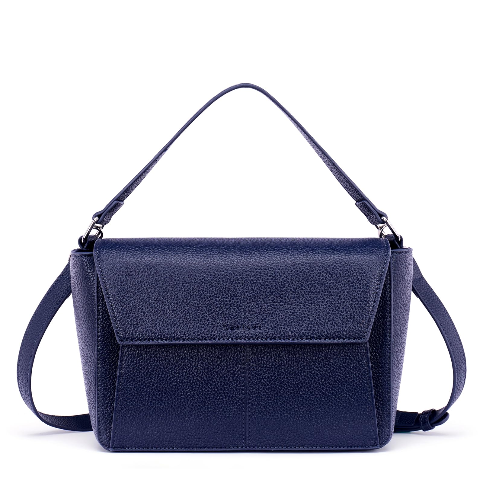 Lexiyat Crossbody Purses for women Vegan Leather Designer Handbags Trendy Top Handle Small Shoulder Bags with Flap Blue