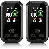 2pcs Carbon Monoxide Detector Plug in Wall, Portable Carbon Monoxide Alarm, 4-in-1 CO Detector Smoke Alarm Humidity & Temp Meter, HD Screen, CO Monitor for Home Travel Camping RV (Black)