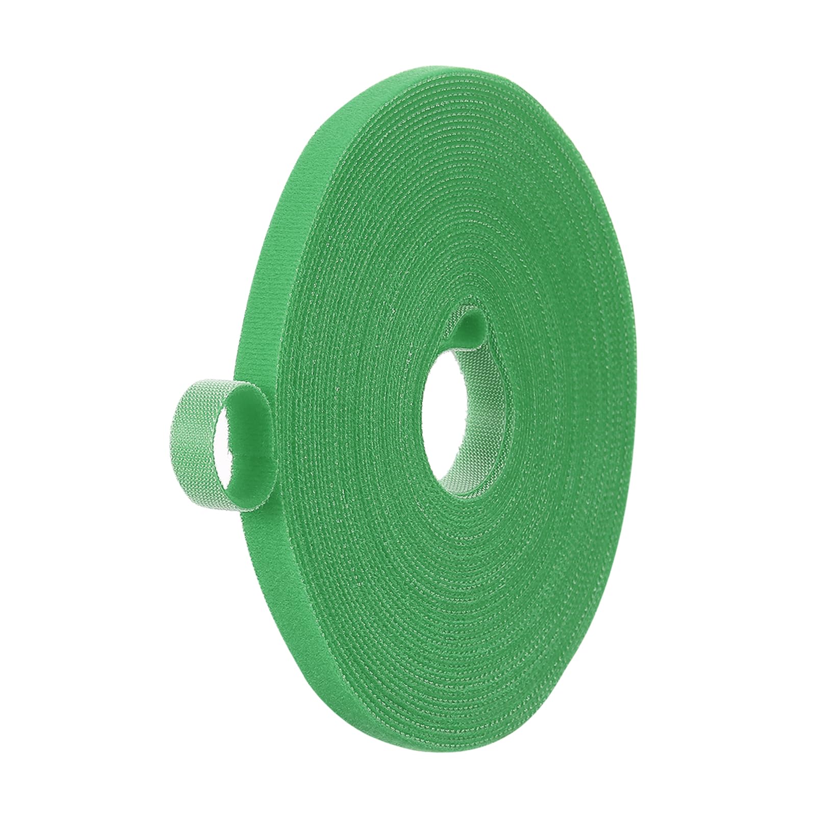 PATIKIL 0.4IN x 33FT Hook and Loop Tape, Double-Sided Nylon Strips Reusable Cable Ties Roll Multi-Purpose Cord Management Tape Wrap Fastener for Home Office, Green