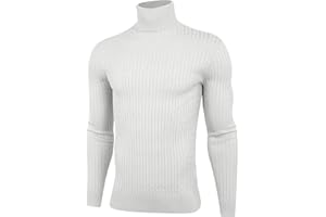 Fanient Men's Ugly Christmas Turtleneck Sweater Slim Fit Thermal Pullover Knitted Ribbed Casual Sweater