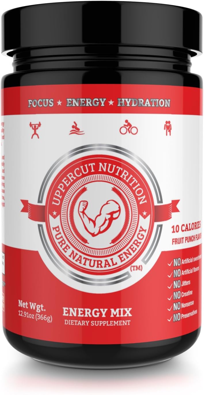 Uppercut Nutrition 100% Pure All Natural Energy Preworkout Powder for Focus, Performance - Energy Booster for Men & Women - Creatine Free - Fruit Punch - Naturally Flavored & Sweetened -30 Servings!!