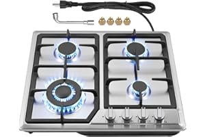 Argyolas 24 inch Gas Cooktop Gas Stove, NG/LPG Convertible 4 Burners for Propane, Neutral (Pre-installed Propane Cooktop) stove top estufas de gas para cocina cocina de propane cooktop
