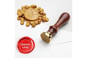 Custom Wax Seal Stamp Set with 100 Wax Beads – Personalized Wax Seal Stamp, Create Your Own Design/Logo/Letter for Wedding In