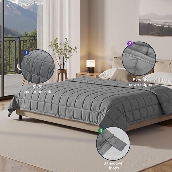 XVCAS WEIGHTED BLANKET FOR ADULTS – 15LBS 48″X72″ COOLING HEAVY BLANKET FOR 120-160LBS WITH PREMIUM GLASS BEADS – SOFT THICK BIG BLANKETS FOR ALL-SEASON SLEEPING COMFORT BREATHABLE（GREY）