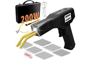 BIBOKLTIY Plastic Welder Plastic Welding Kit, 200W Cordless Plastic Repair Kit with 1050PCS Hot Staples Plastic Welder Kit Automotive, Hot Stapler Plastic Repair Kit (Black)