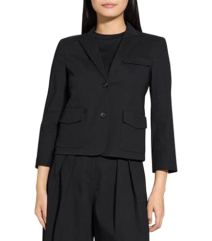 Theory Women's Seer Shrunken Blazer, Navy, 0 at Amazon Women's