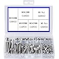 newlng M6 304 Stainless Steel Nuts and Bolts, Hex Flat Head Cap Bolts Screws Nuts Hexagon Socket Head Screw,Heavy Duty Hex Bolts Nuts Assortment, Head Mechanical Parts Combination Box