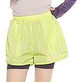 Rolanko Girls 2 in 1 Athletic Shorts Quick Dry Running Sports Active Shorts with Pockets for Kids 5-11 Y