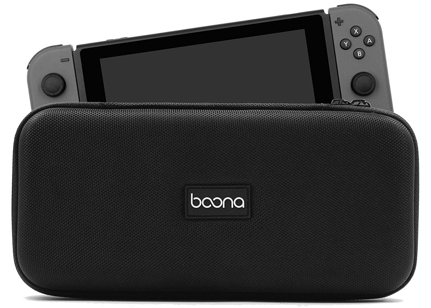 Carrying Case for Nintendo Switch, Boona Video Game Storage Bag Hard Shell Portable Travel Pouch for Nintendo Switch Accessories, Switch Controller, Joy-Con, Joy-Con Straps, Gaming Cards - Black