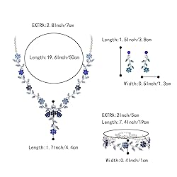 BriLove Women's Wedding Jewelry Set Leaf Cluster