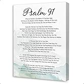 Psalm 91 Wall Art,Christian Canvas Wall Art,Bible Verse Wall Decor,Scripture Religious Wall Decor for Christian Home Office Living Room