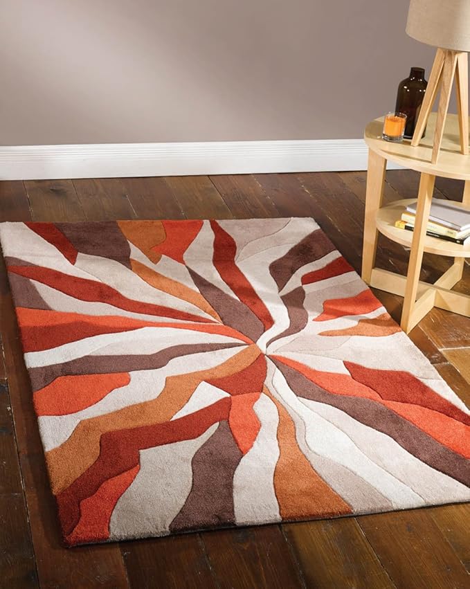 Flair Rugs Infinite Splinter Orange Funky Rug 160X220 Amazon.co.uk