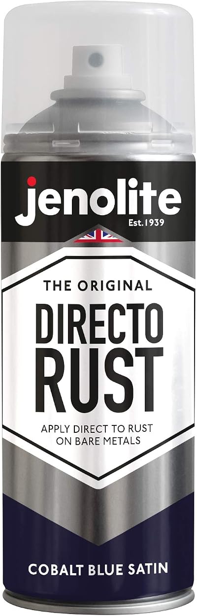 Jenolite Directorust Spray Paint Satin Cobalt Blue 400ml Multi-Surface