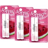 Softlips Watermelon Gluten-Free, Twin Pack Lip Protectant Sunscreen SPF 20, 0.07 oz Each (Pack of 3)