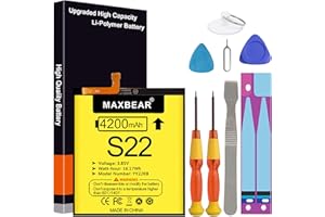 MAXBEAR Galaxy S22 Battery, (Upgraded) 4200mAh 3.85V Li-Polymer Replacement Battery EB-BS901ABY for Samsung Galaxy S22 5G SM-S901U with Repair Tool Kit