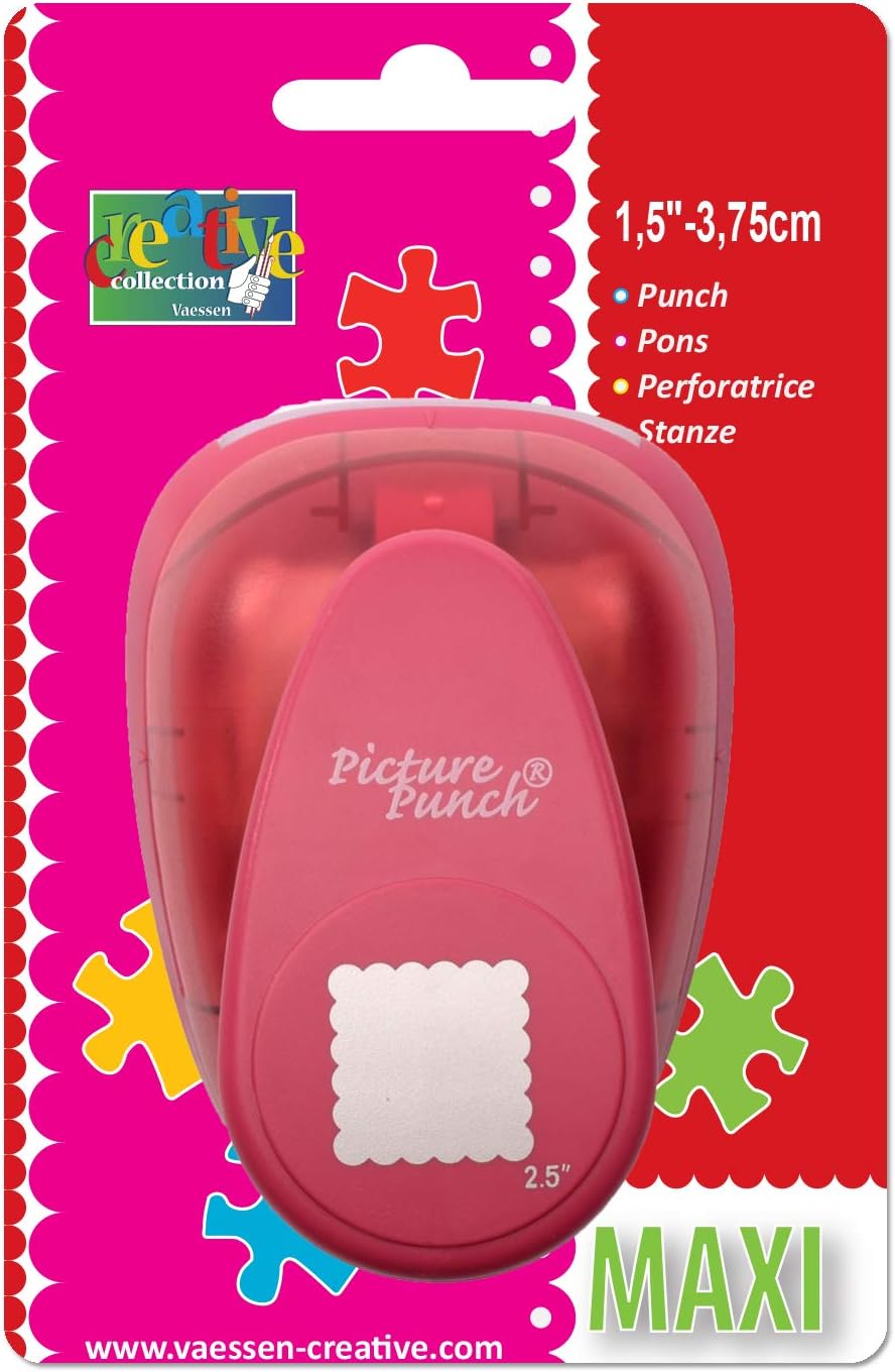 Vaessen Creative Craft Paper Punch - Scalloped Square - 4,7 x 4,7 cm - Circle Cutter for Crafting and Card Making - Image 5