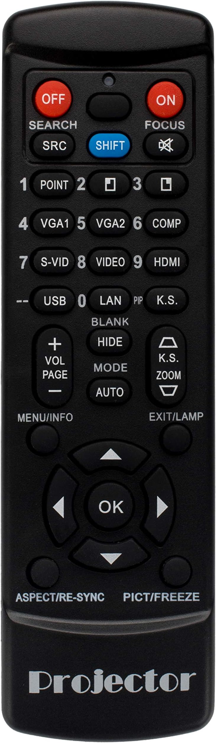 Replacement Remote for Sharp XG-P25X Projector Black