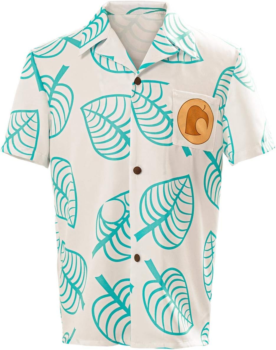 Adult Unisex Nook Tom Animal Shirt Short Sleeve Button Up Spring Shirt Deluxe Cospaly Costume for Men&Women