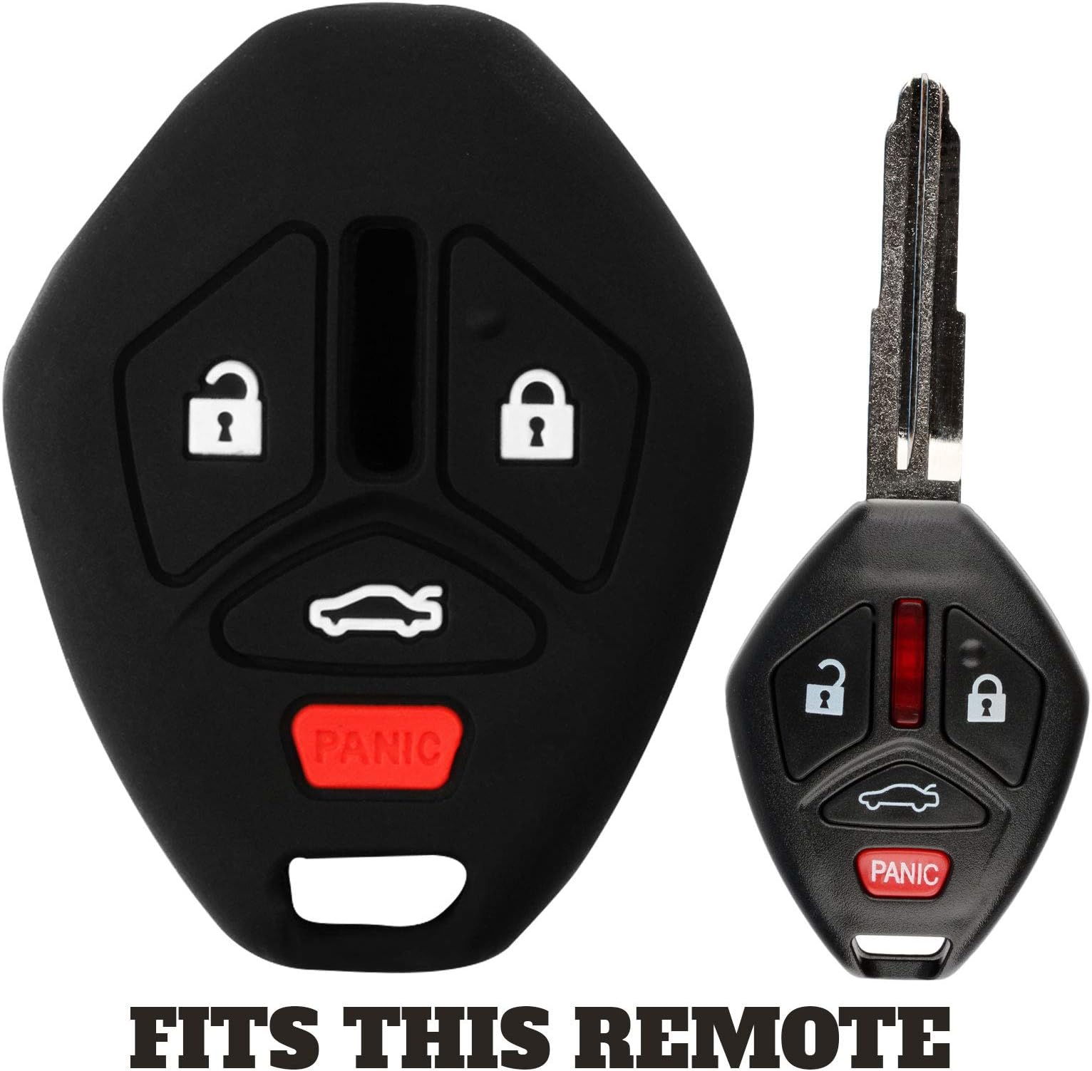 For 06-16 Mitsubishi Endeavor Eclipse Galant Mirage Lancer Outlander iMeiv Rubber Keyless Entry Remote Key Fob Skin Cover 4btn