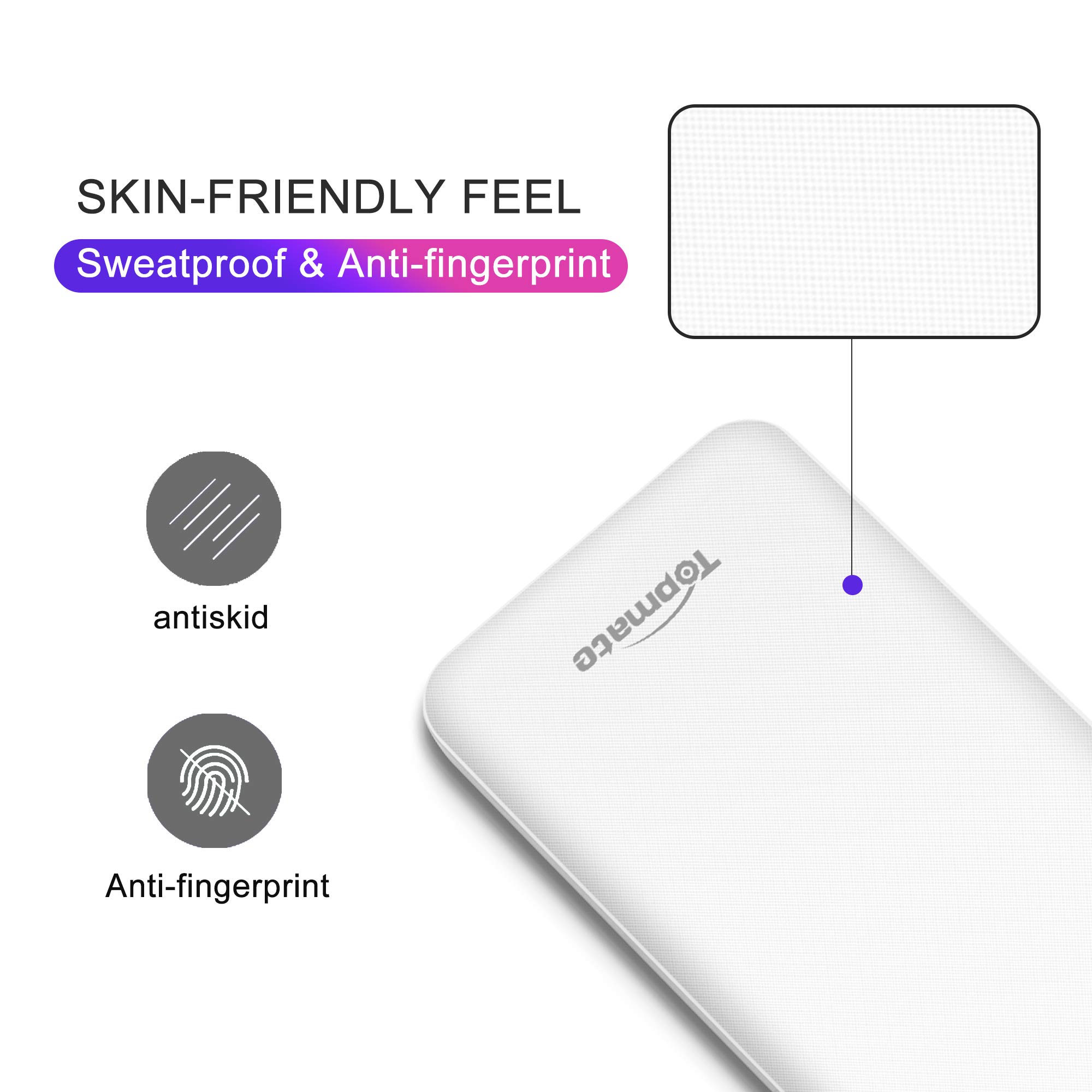 Topmate Power Bank Portable Charger 10000mAh External Battery Pack with Type-C Input & Output | Ultra Thin Design for Cellphone and Pad etc 丨White