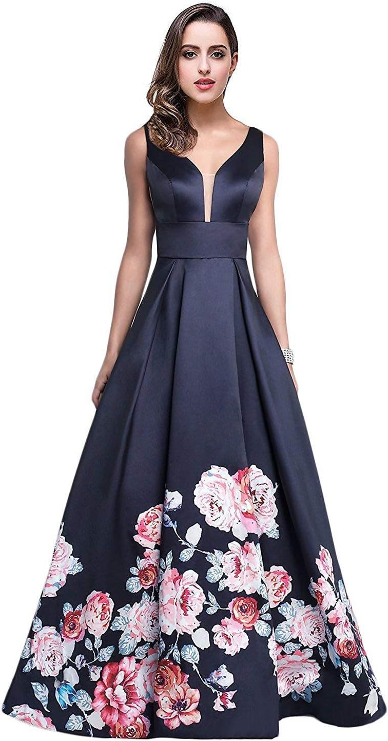 Aurora Bridal Women's Print 2018 Dress Long Prom Party Gown 559