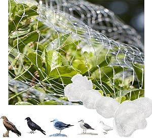 MIRACLE BLACK Garden Netting Kit 13Ft x 27Ft White Bird Nettin - Protect Plants Fruits Flowers Trees - Stops Birds Animals
