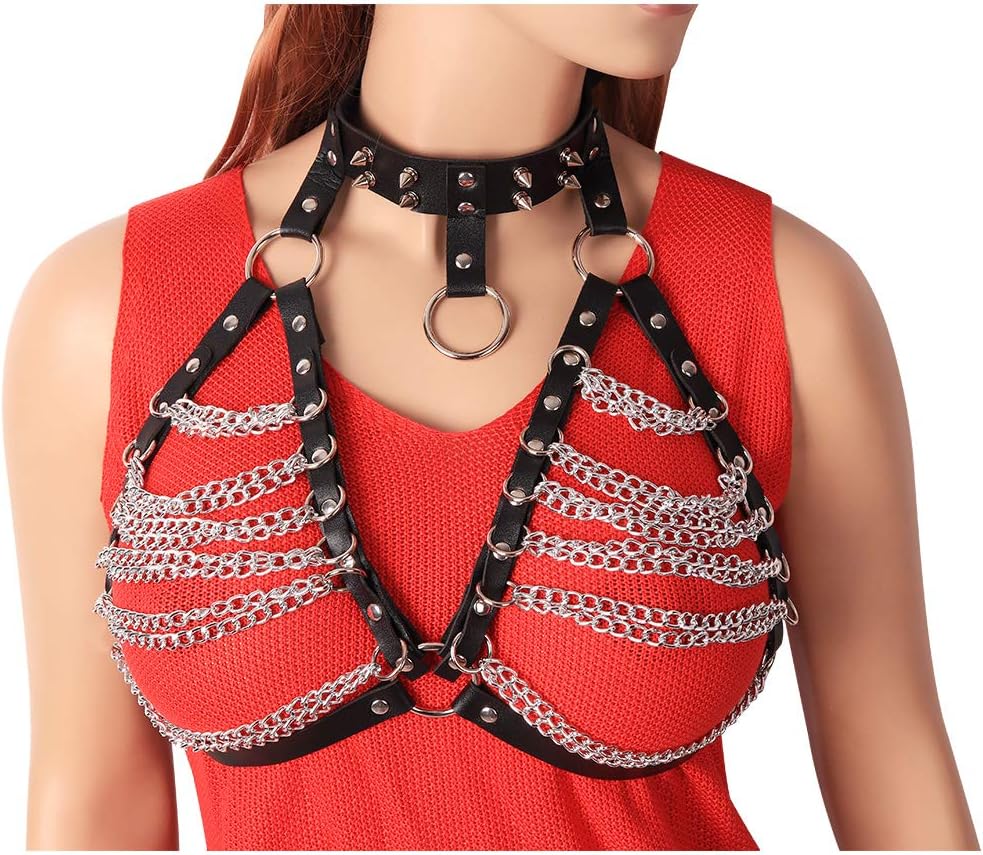Women's Punk Harness Bra Goth Belt Body Harness Dance Lingerie Accessories