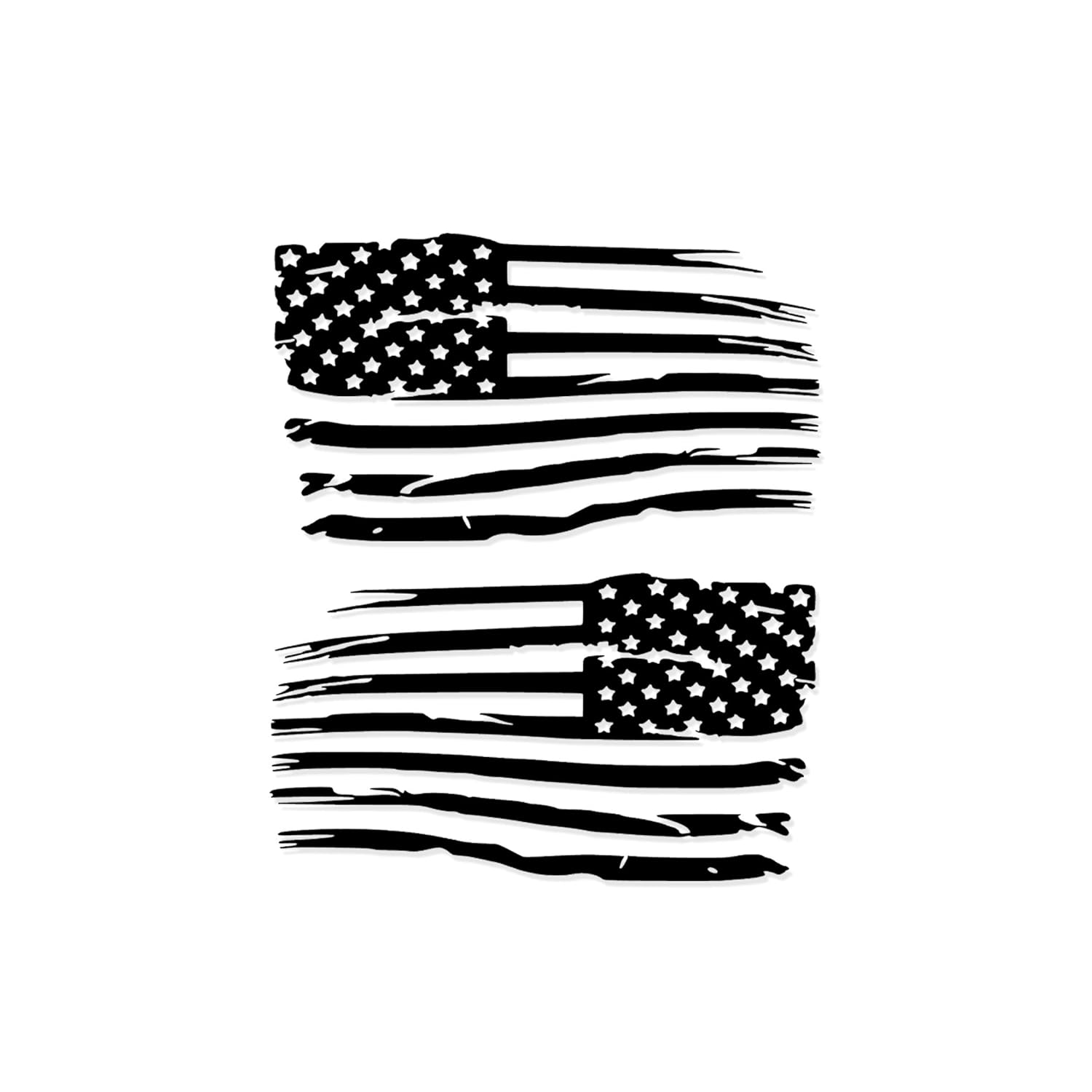 Distressed Tattered American Flag Vinyl Decal Sticker PAIR Handmade
