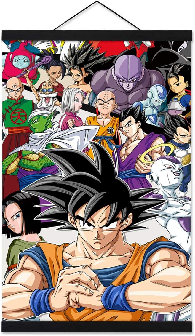 Japanese Anime Wall Scroll Picture for Wall Decor with 16 Inch Black Powerful Magnet Wood Poster Hanger
