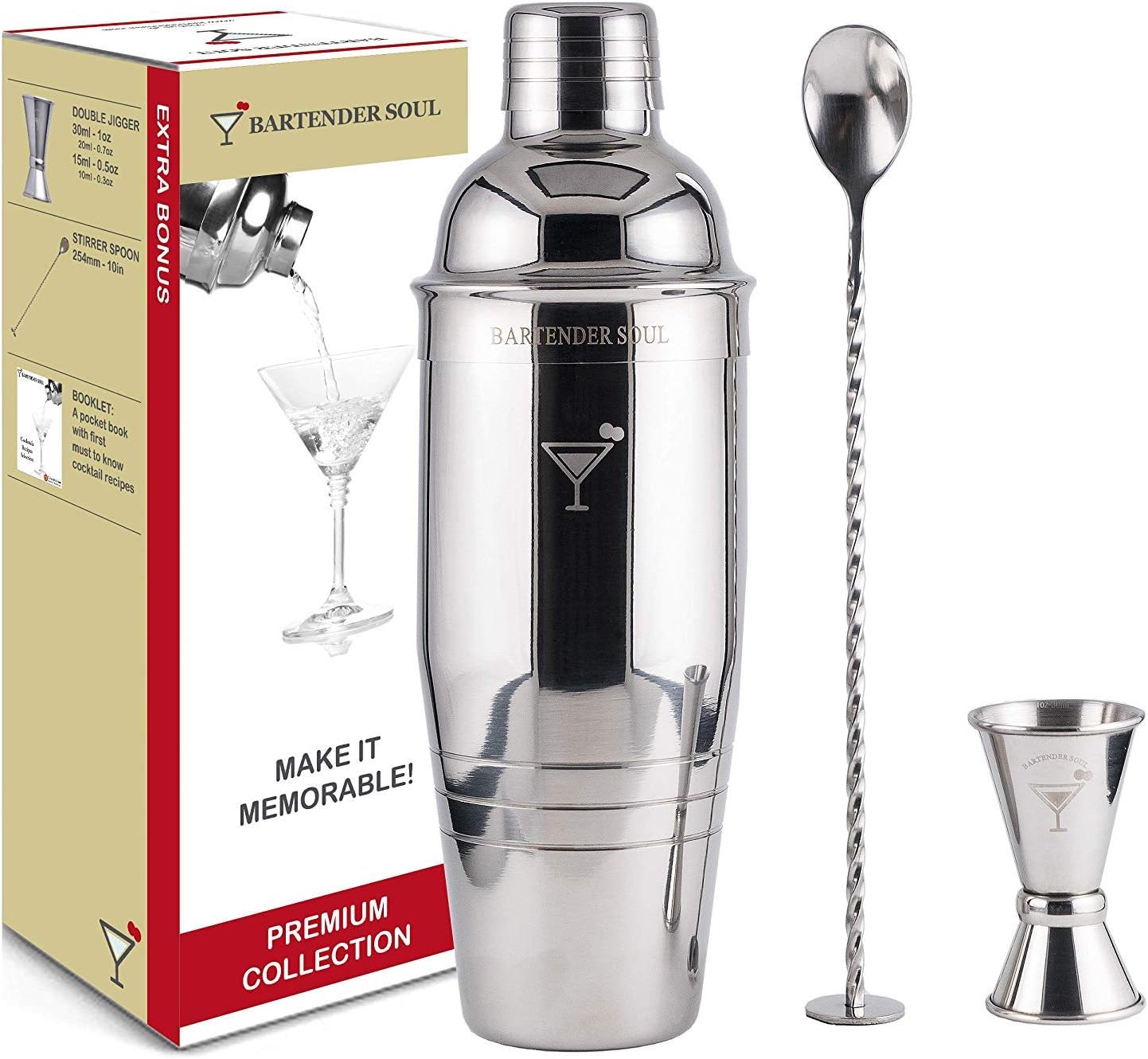 Shaker Cocktail Premium di BARTENDER SOUL 770ml Disegno