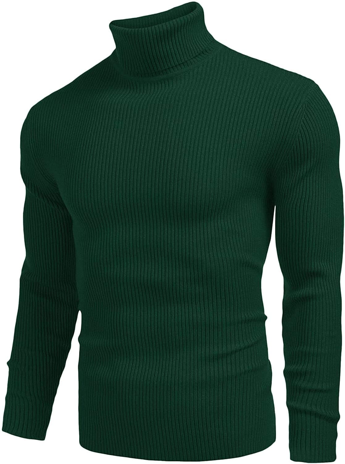 Cozy Stuff Men's Turtleneck Casual Slim Fit Pullover Woolen Sweater