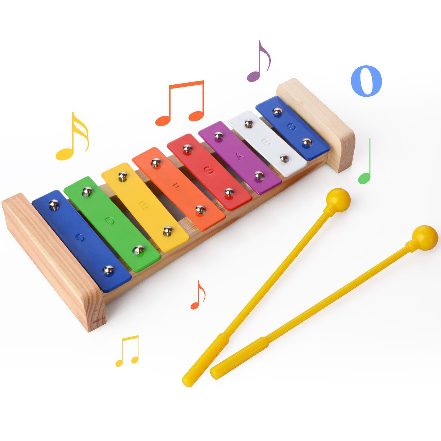 MUITOBOM 20 Pcs Toddler & Baby Musical Instruments Set – Percussion Toy Fun Toddlers Toys Wooden Xylophone Glockenspiel Toy Rhythm Band Set, Percussion Set for Kids of All Ages