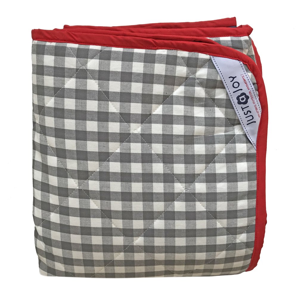 Extra Large Picnic Blanket Grey Gingham Padded Amazon.co.uk