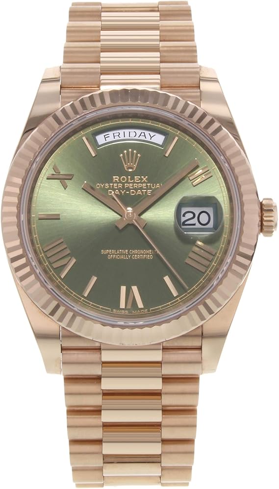 Rolex Day Date President Everose Gold Watch 228235 60th Anniversary Green Dial Rolex Amazon De Uhren