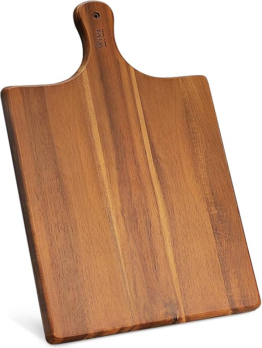Amazon Com Aidea Wood Cutting Board Large Charcuterie Board Serving Tray With Handle 17 X 11 Kitchen Dining