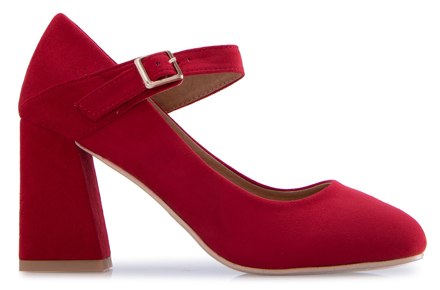 Olivia K Women's Mary Jane Block Stacked Chunky Pumps Heel - Vintage Retro Round Toe with Strap - Image 3