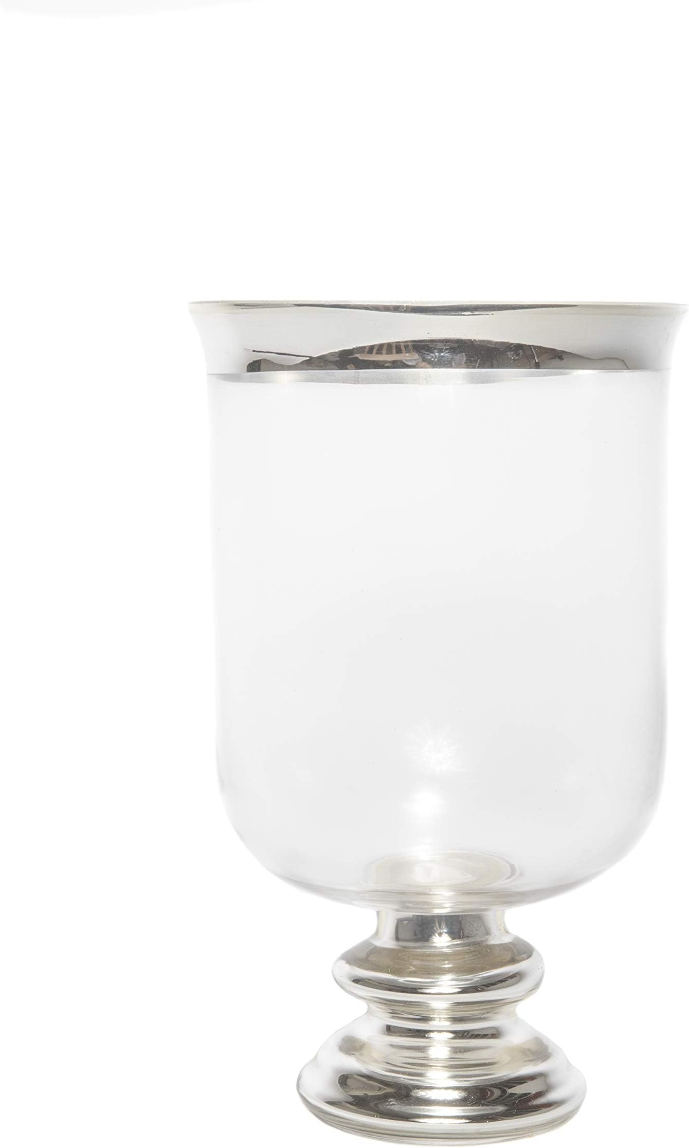 Aufora H0344A Glass Table Vase Rim, Clear, Silver