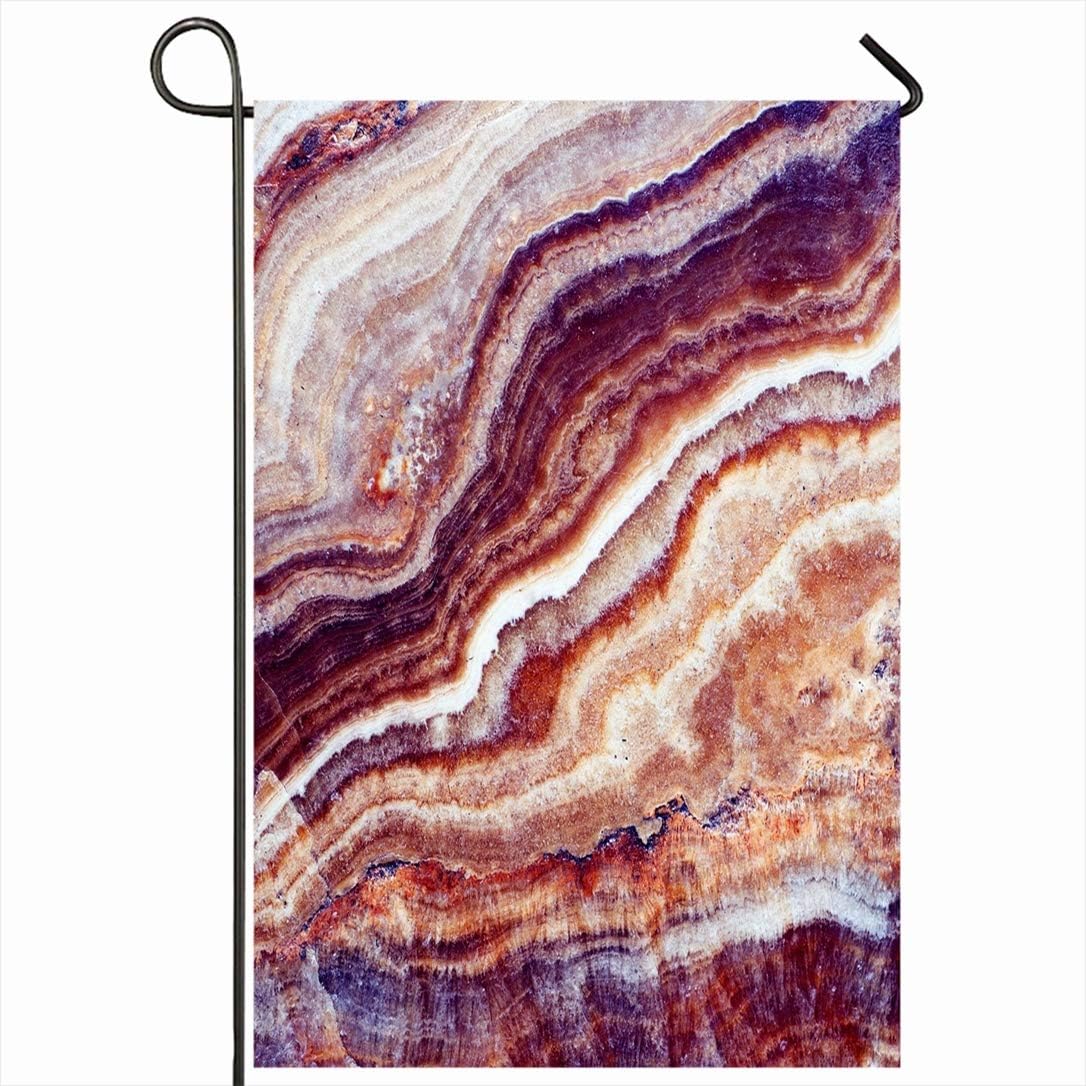 Ahawoso Outdoor Garden Flag 28x40 Inches Beige Architecture Rock Marble Stone Granite Effect Abstract Brown Black Canvas Concrete Construction Seasonal Home Decor Welcome House Yard Banner Sign Flags