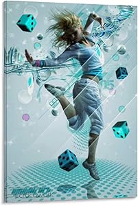 Zpeng Dance Hip Hop Blue Rapper Girl Canvas Art Poster and Wall Art Picture Print Modern Family Bedroom Decor Posters 08x12inch(20x30cm)