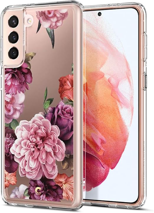 Amazon Com Cyrill Galaxy S21 Plus Case Cecile Floral Flower Pattern Clear Case With Air Pocket Technology Designed For Samsung Galaxy S21 Plus Galaxy S21 Plus 5g Case 21 Rose Floral