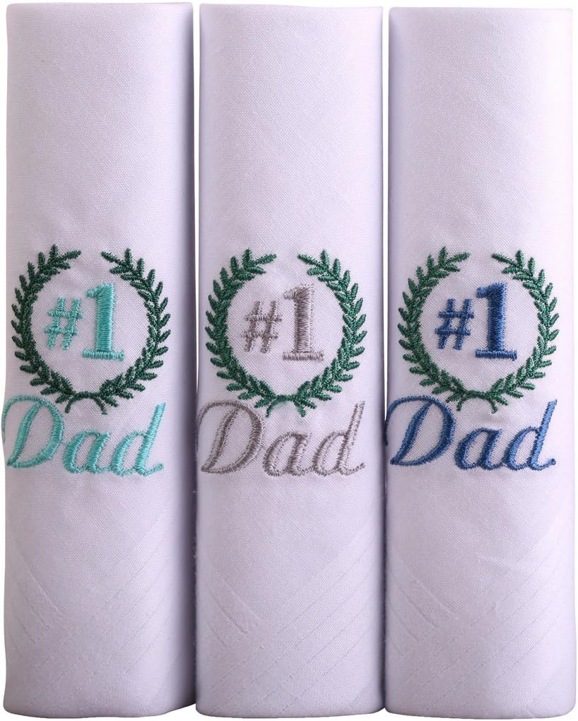 AimTrend Cotton Dad, Mom, Grandpa, Grandma, Embroidered Handkerchiefs in Gift Box