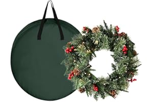 TiTa-Dong Christmas Wreath Storage Bag 36inch,Tear Resistant Oxford Fabric Storage Container with Heavy Duty Handles,for Holiday Christmas Wreath Storage (green, 36 * 8in)