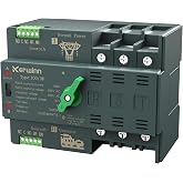 KERWINN Mini ATS Automatic Transfer Switch 100 amp Manual Transfer Switch Power Transfer Switch 220V Dual Power Electrical Selector Switches DIN Rail Mount（3P）