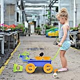 Delex Pull Along Kids Wagon Wheelbarrow Gardening Beach Play Set 10 Accessories view 7