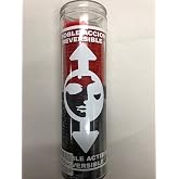 Reversible Double Action 2 Color (Red Over Black) Unscented Pillar Candle in Glass