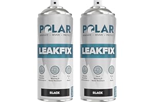 POLAR SPECIALIST COATINGS Polar Black Leak Fix Spray - 2 x 13.5fl. oz - Waterproof Roof Sealant - Instantly Seals Leaks and Cracks, for Lasting Protection on Roofs, Drainpipes & Gutter Repairs - for Interior and Exterior Use