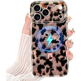 LEOMAKRON Magnetic Case for iPhone 17 Pro Max, Brown | Compatible with MagSafe, Luxury Tortoise Leopard Print, Slim Full Camera Protection TPU