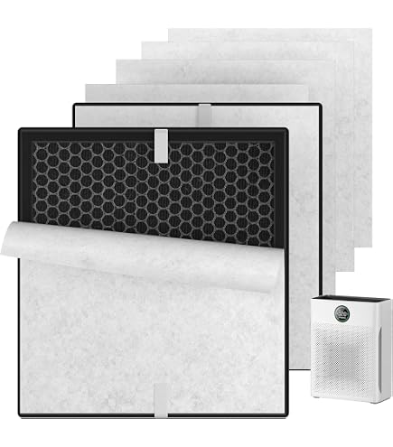 Kiviman 2+6 Pack PR1 Replacement Filters For Mooka PR1 Air Purifier – For Large Rooms