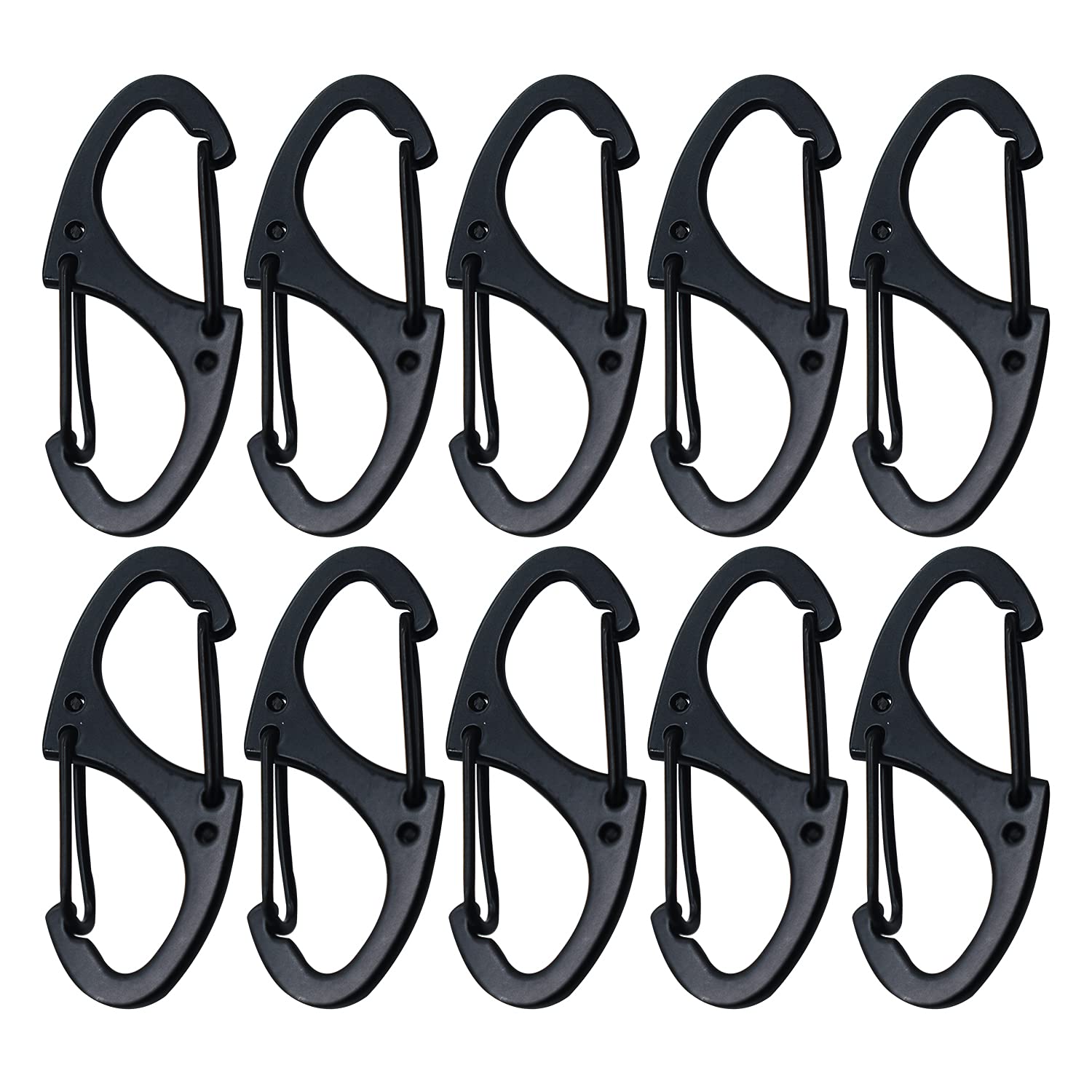 Photo 1 of Bytiyar Small Carabiner Clips 1.6 inch(41mm) Metal Double Sided Spring Gate Snap Hooks Keychain Clasp Accessories, 10 Pcs Black